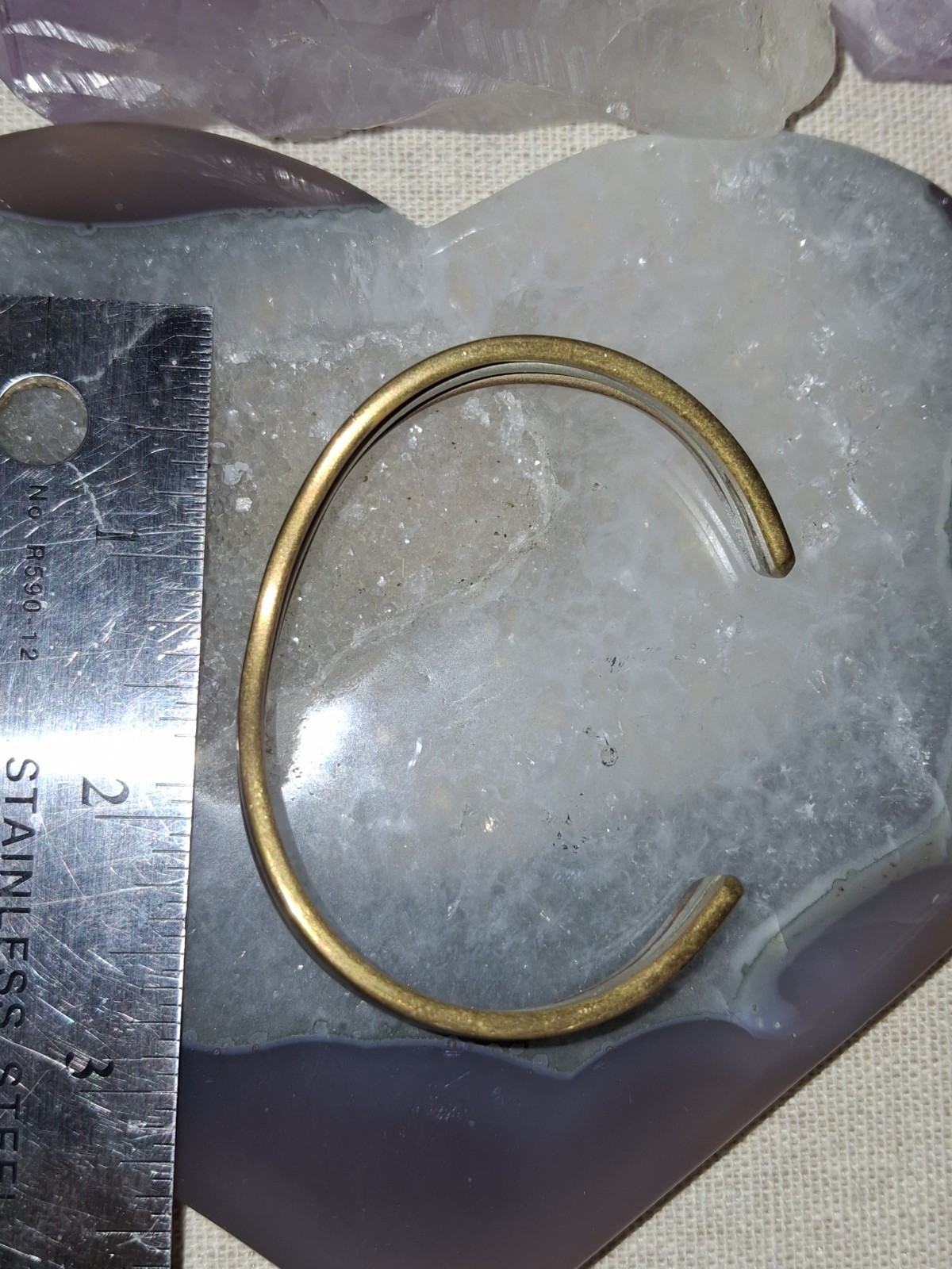 Vintage Brass Copper & Sterling Silver V Style Cuff Bracelet