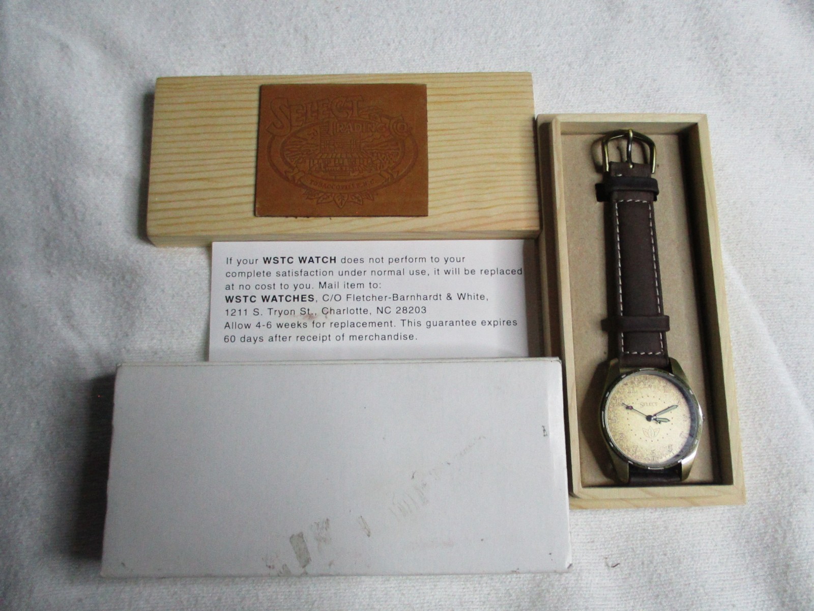 Vintage Select Trading Co Tobacco ville N.C Watch New In Box NOS Cigarette Promo