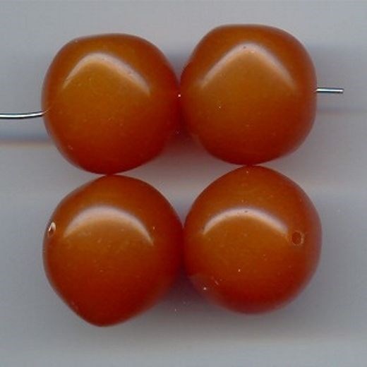 6 VINTAGE AMBER ACRYLIC 22mm. BAROQUE ROUND NUGGET BEADS 6575