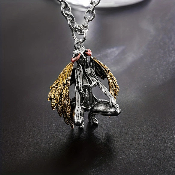 Devil Angel Jewelry Vintage Silver Color Sexy Woman Gothic Pendant Necklace