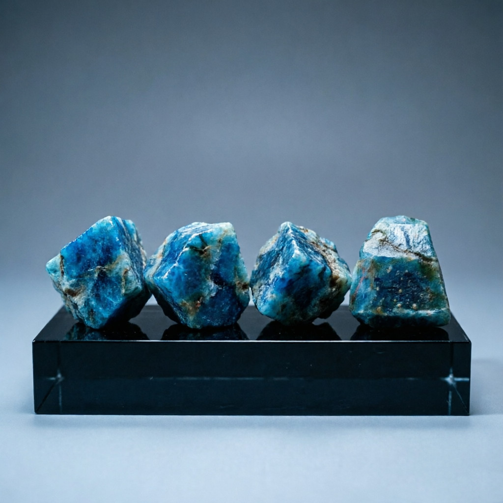 2PC Natural Raw Blue Apatite Rough Crystal Stones Healing Mineral Specimen Gift