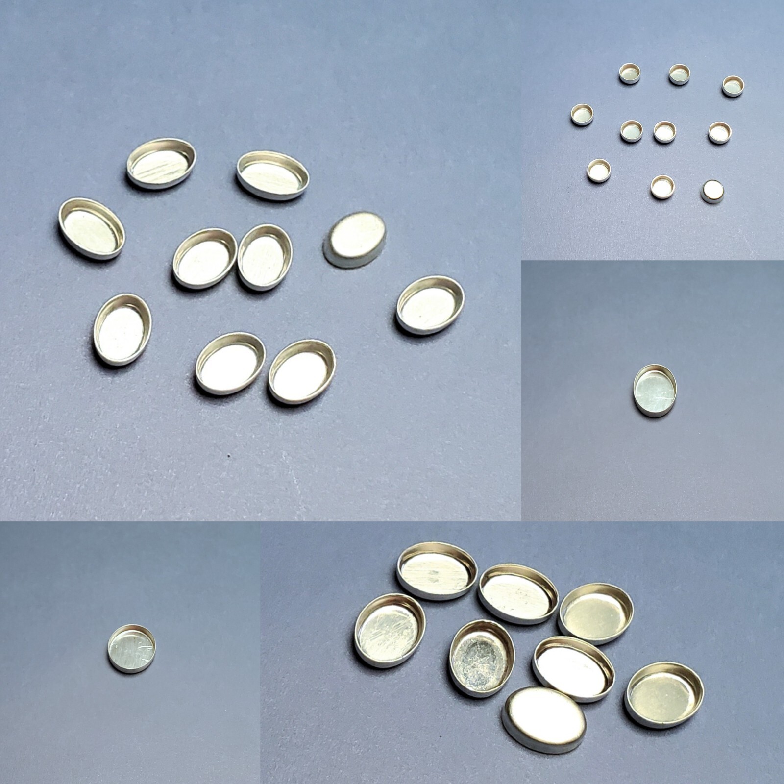 Bezel Cups Sterling Silver Plain Findings 4-14mm 1-10ct