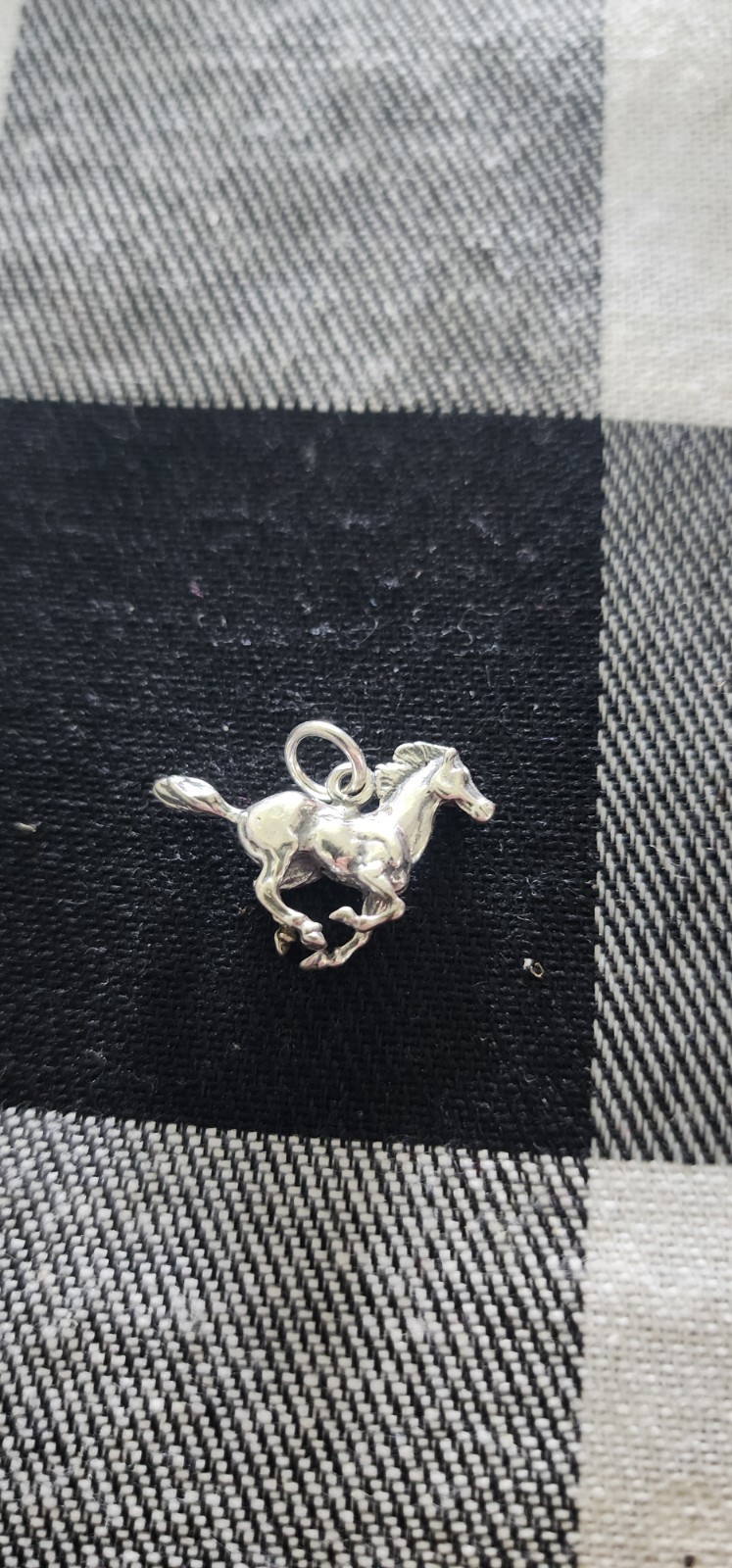 925 Sterling Silver Charm Running Horse Thoroughbred