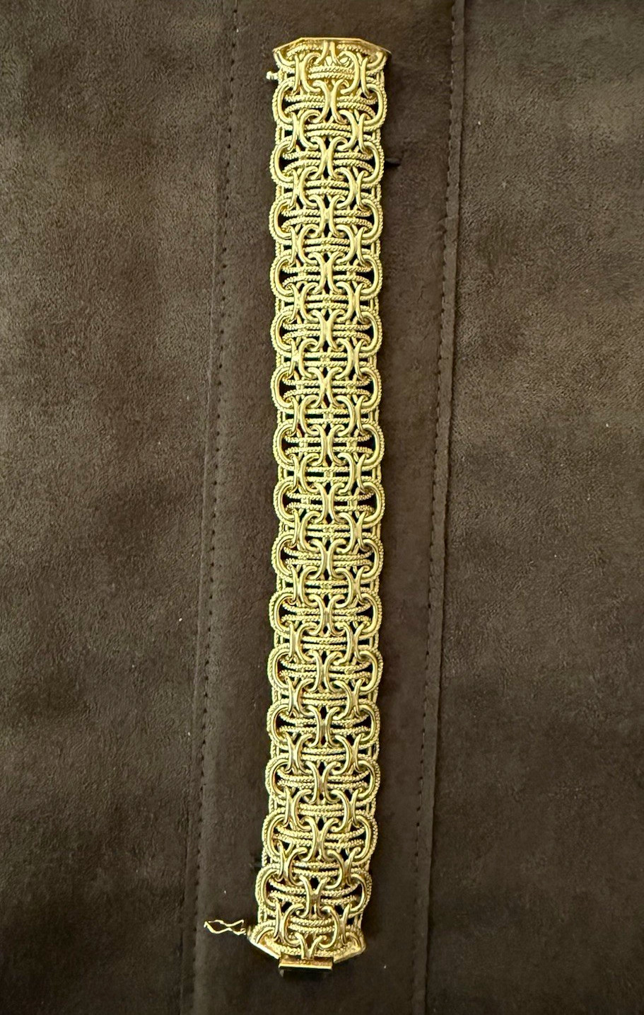 18K Yellow Gold Byzantine Chain Bracelet 7.5in Italy 750 Box Clasp