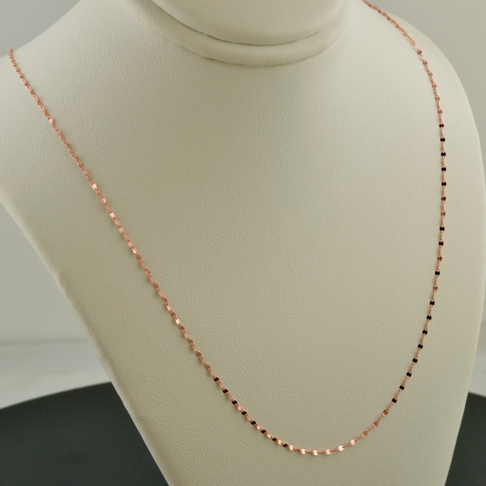 14K ROSE GOLD 1.3MM POLISHED MARINE LINK 18 INCH NECKLACE