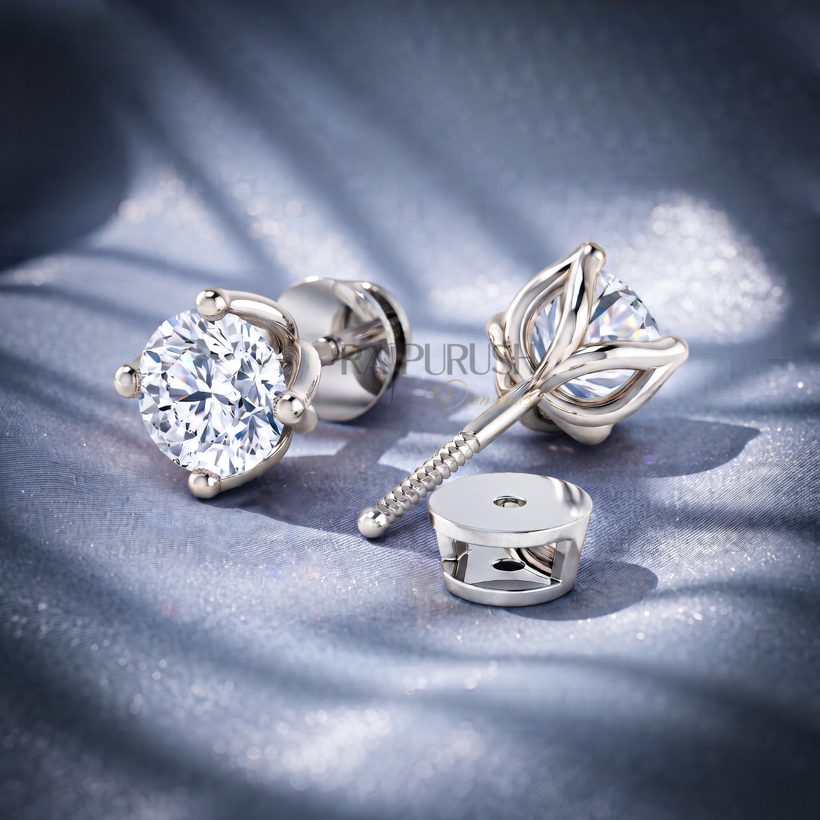 Round Cut Moissanite Solitaire Stud Earrings 925 Silver – Gold/Rose Gold Plated
