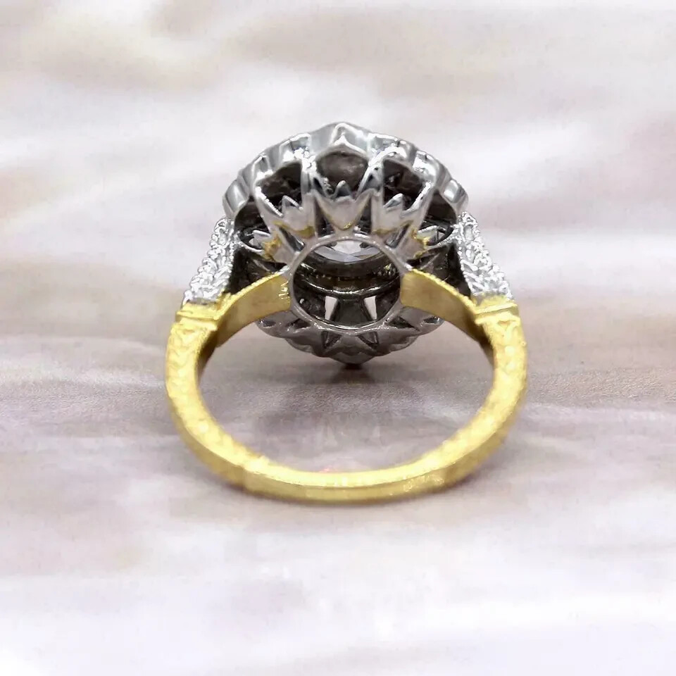 2Ct Round Cut Lab Created Diamond Engagement Ring 14K Yellow/White Gold Finish
