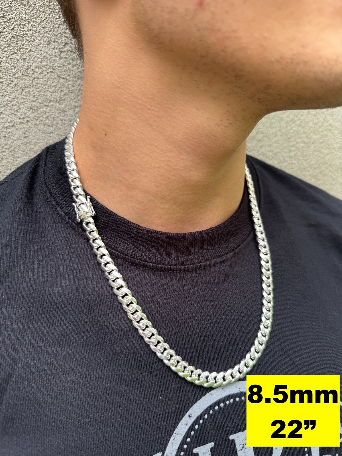 Real Solid 925 Sterling Silver Miami Cuban Chain Or Bracelet 5-14mm Box Clasp