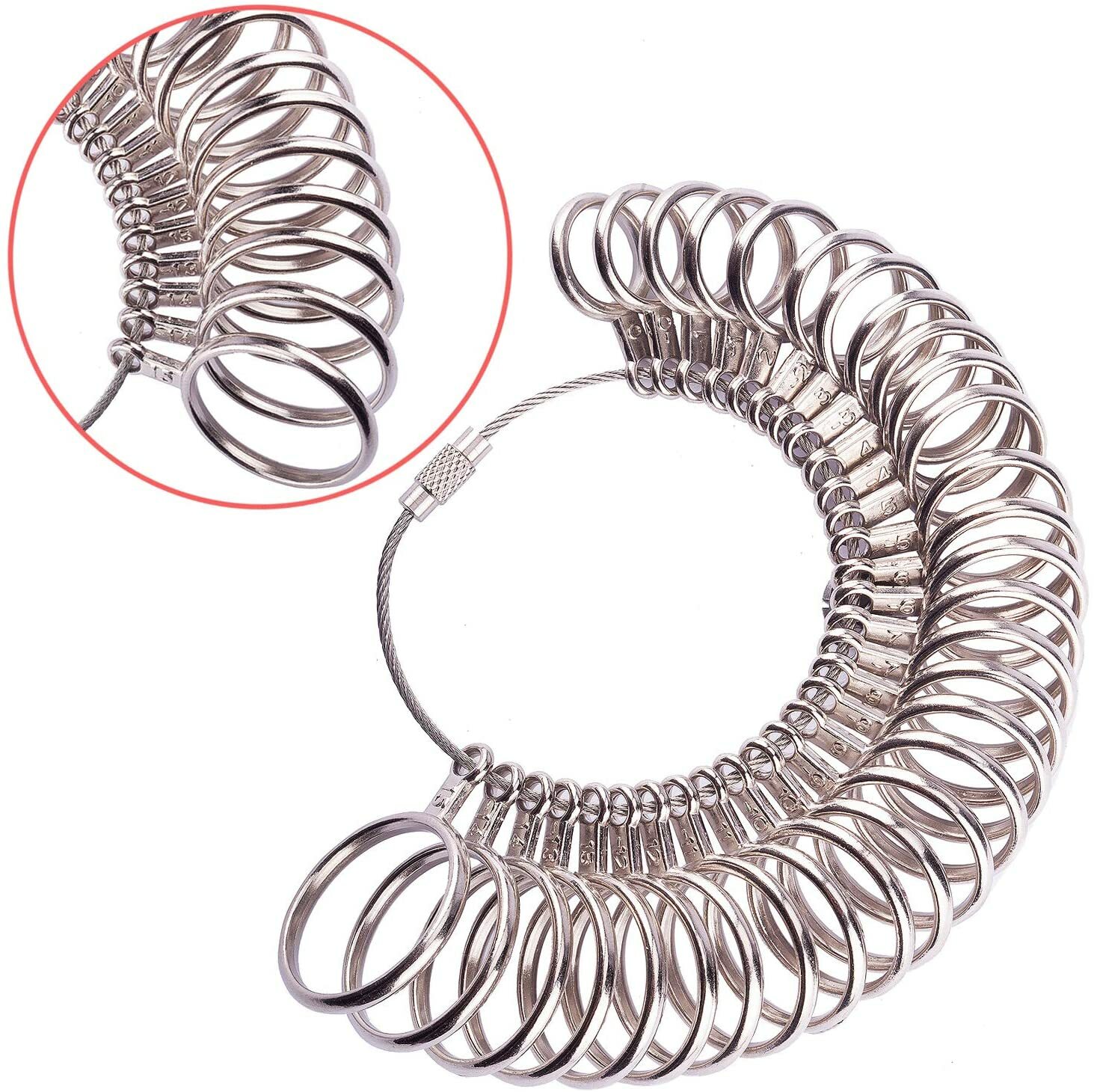Ring Sizer Measuring Tool Set Metal Finger Sizing Gauge Women Men Wedding New