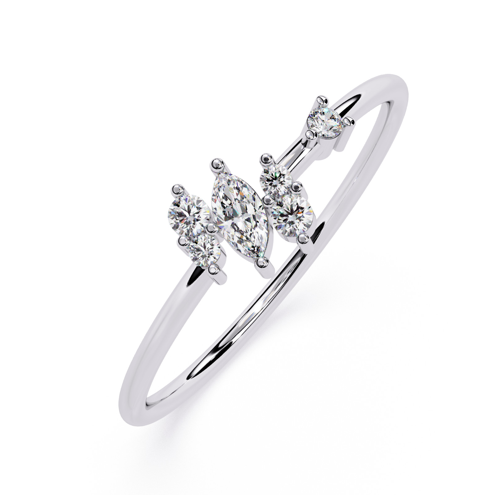 Lab Grown Marquise Diamond Engagement Ring Minimalist 14K Gold Promise Ring