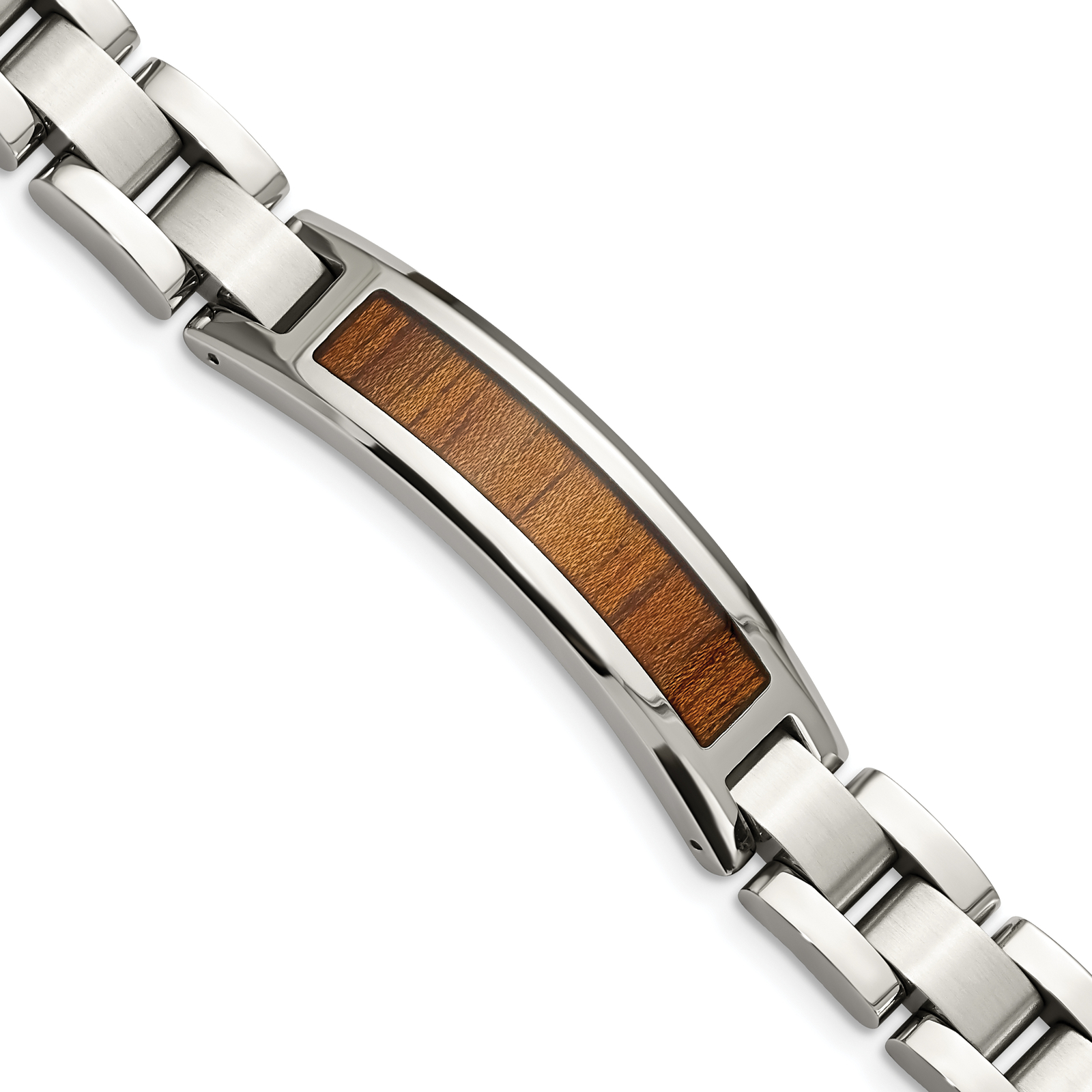 Chisel Stainless Steel Brushed and Polished Enameled with Koa Wood Inlay 8.5in L