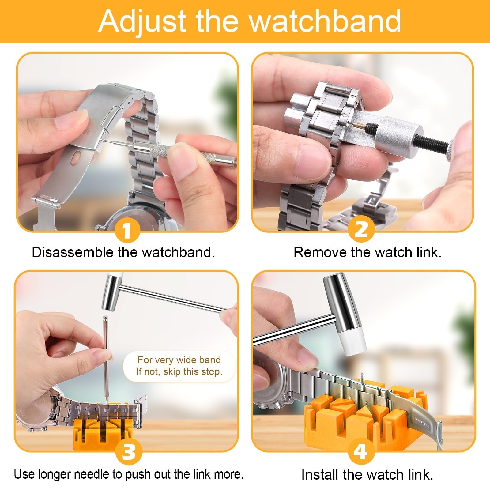 JOREST Watch Link Removal Tool Kit – 20PCS Spring Bars & User Manual