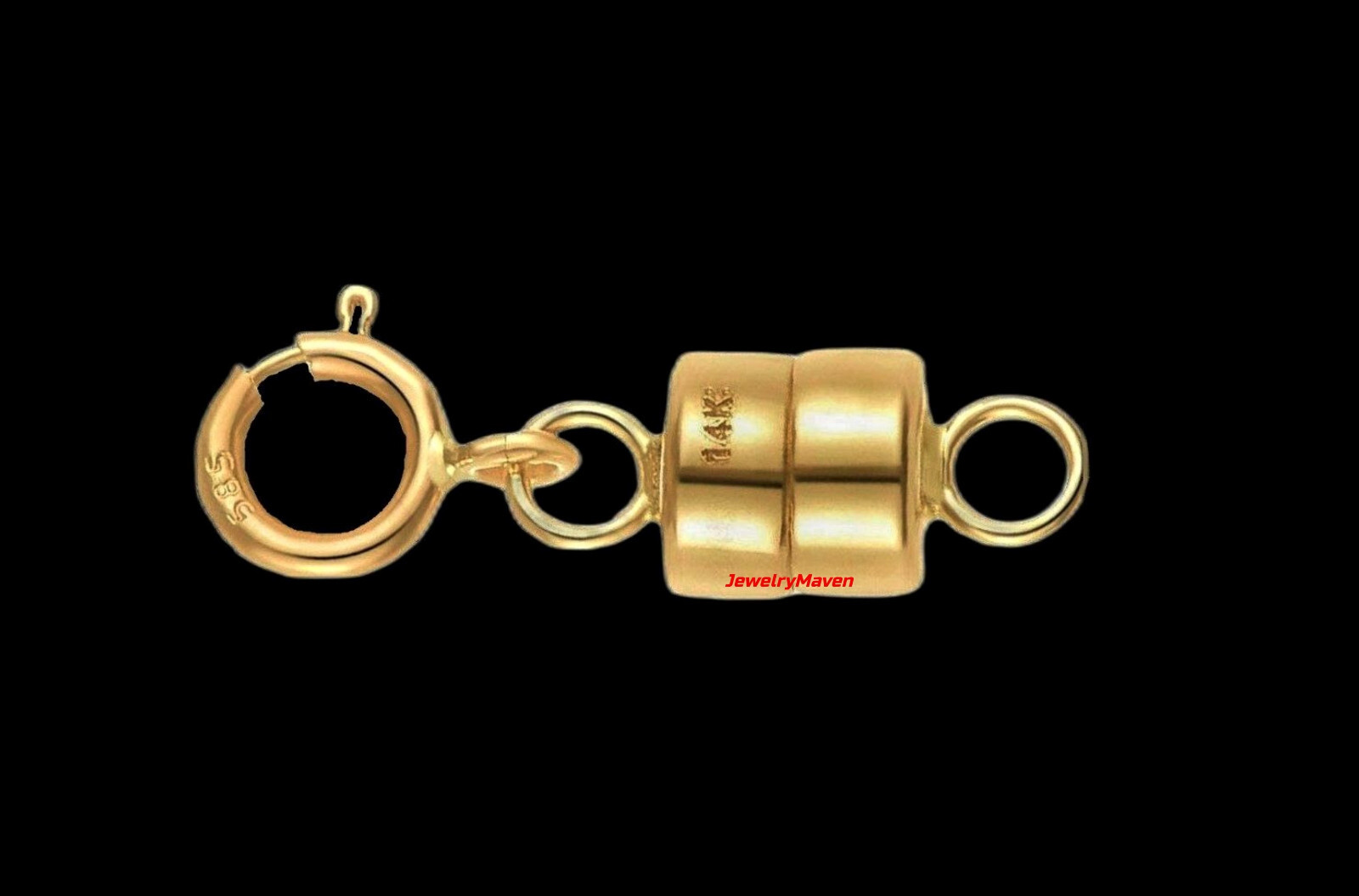 4.5mm 14k MAGNETIC CLASP Converter Yellow Gold Chain 1/2″ Extender Spring Ring