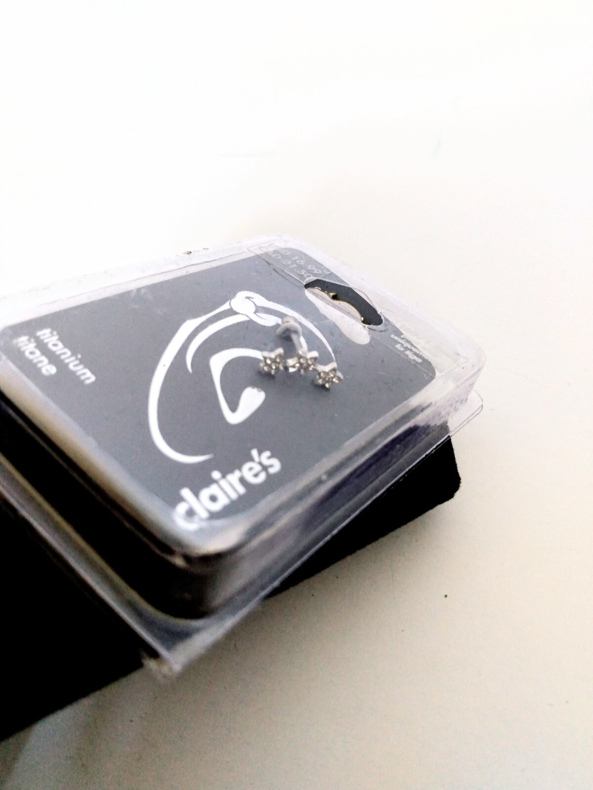 NEW Claire’s Titanium Ear Piercing Post Only 16G/1.2mm, 3 Stars With Rhinestones