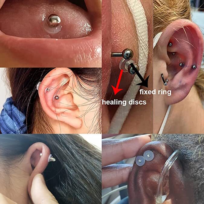 Silicone Piercing Discs Flexible Anti Hyperplasia Saucer for Ear Lip Ring Nose