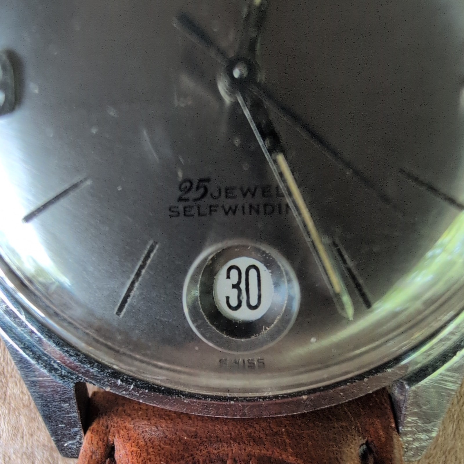 BENRUS 3 Star 25J Self Winding Vintage Swiss Steel Case Date Men’s Runs! 34mm