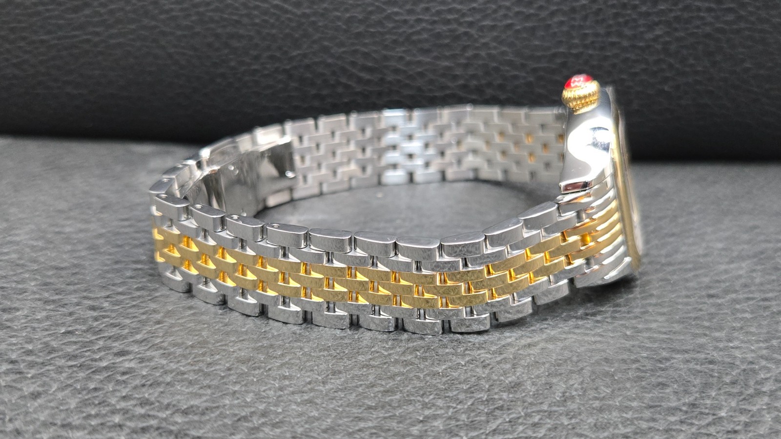 Michele Meggie MMW33B001 Set, Two-Tone Diamond Dial, 7″ Band, 29mm Case Watch
