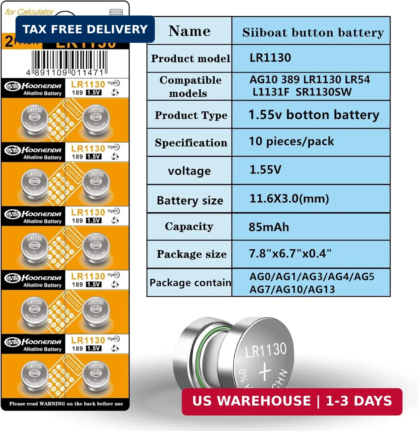 80 Assorted Super Alkaline Button Batteries Coin Cell Set Watch Calculator AG
