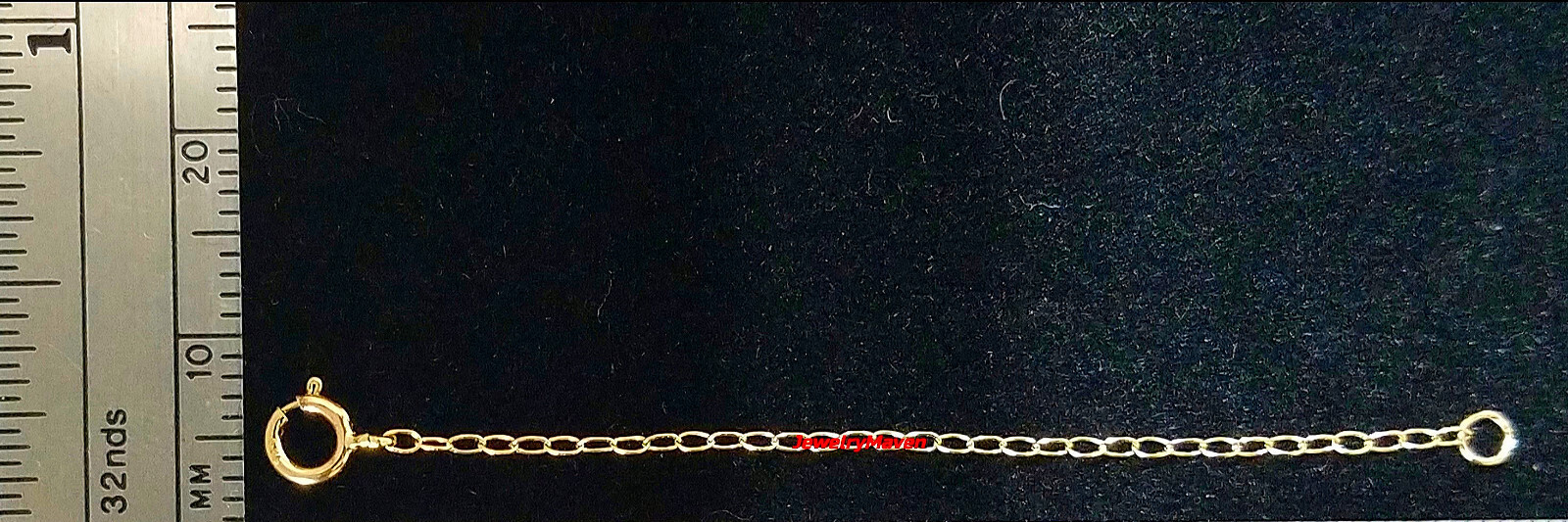 14k 1.2mm Cable Yellow Gold 4.5mm Spring Ring Clasp 3″ Safety Chain Extender USA