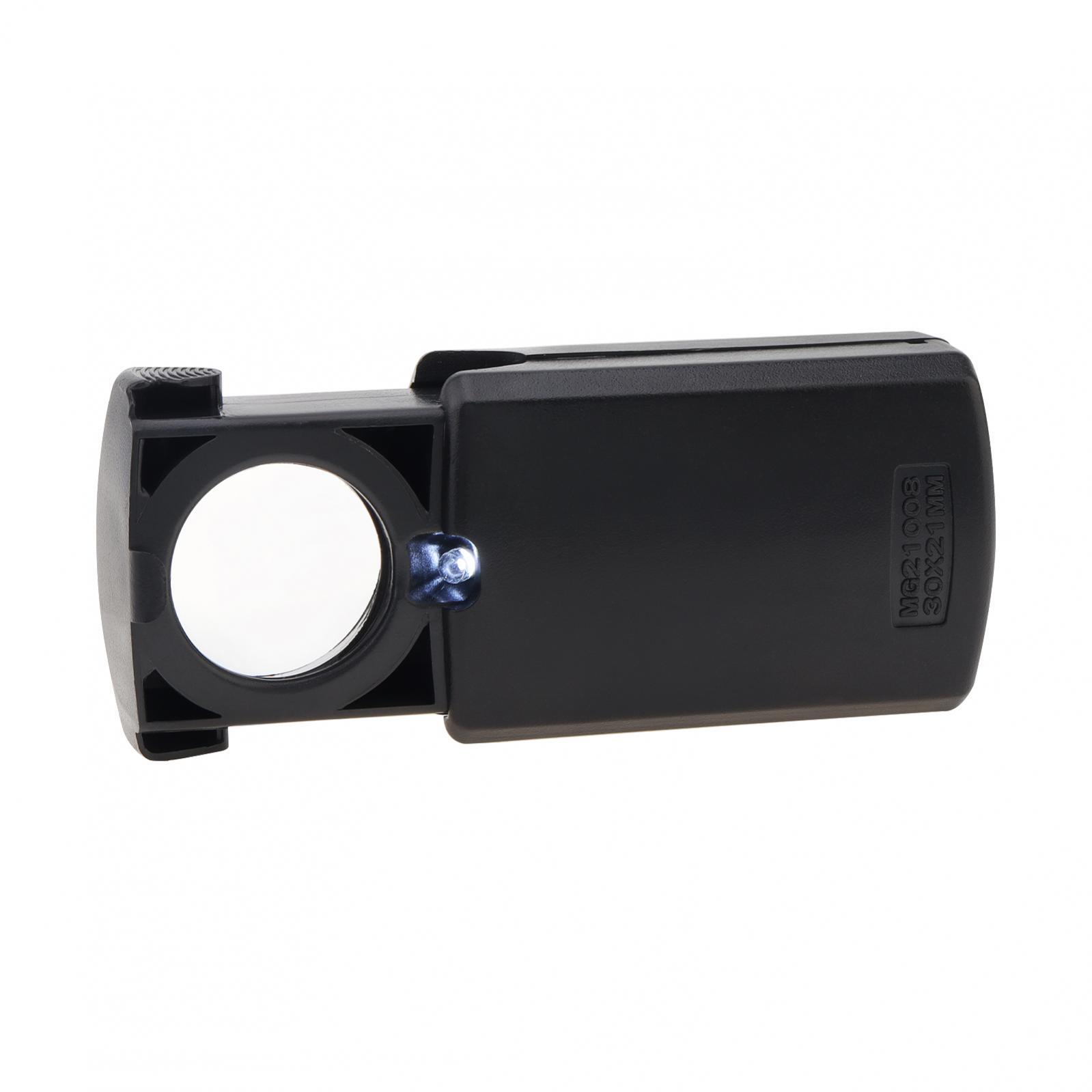 30X Pull-type Magnifier Mini Pocket Hand Magnifying Glass with LED Light Source