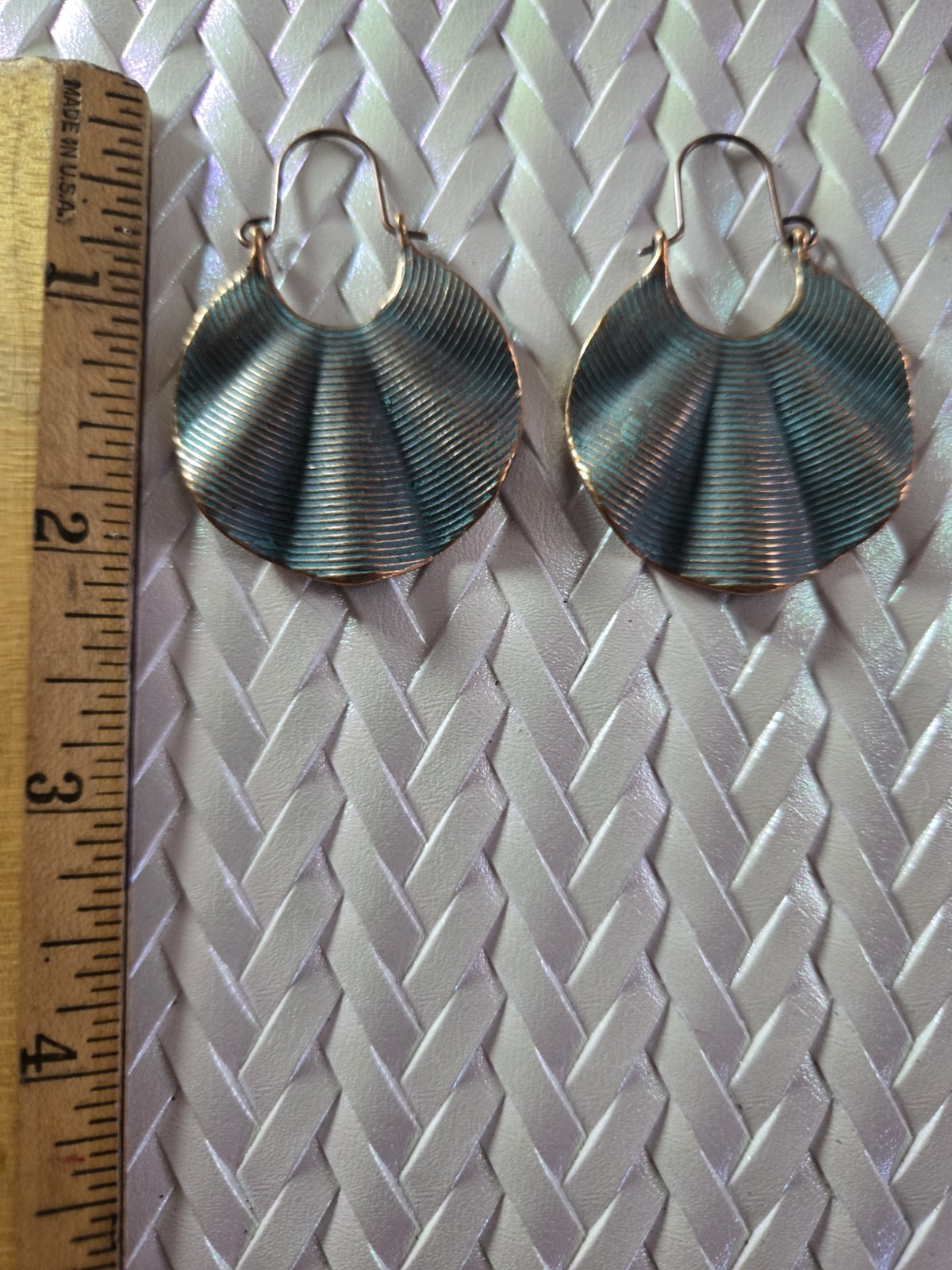 Metal Faux Patina Copper Look Dangle/Drop Hook Earrings