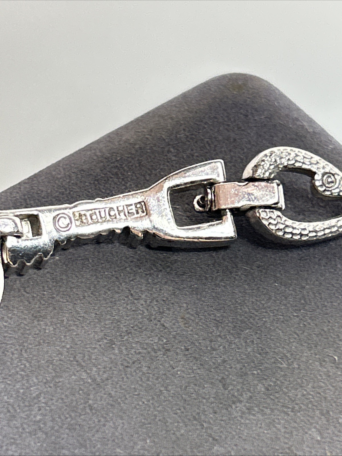 Vintage Marcel Boucher All Around Rhinestone Silver Collar Necklace 7890N