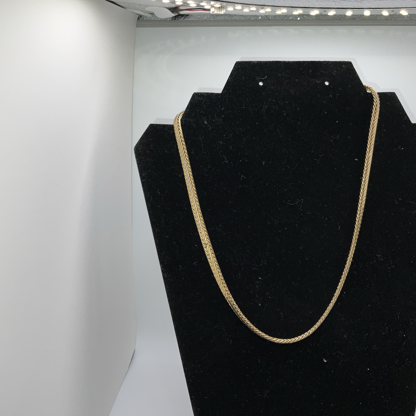 14K GP ITARY Wheat Chain Necklace 18.5 “ Lobster Claw 1/4” Wide Stamped VTG