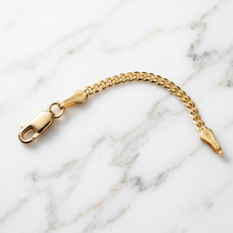 2″ Miami Cuban Curb Chain Extender for Bracelet Necklace Real 10K Yellow Gold