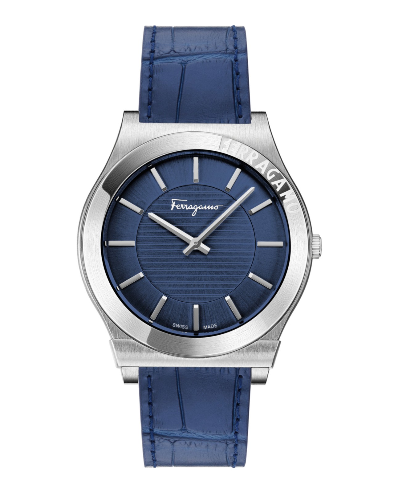 Ferragamo Mens Stainless Steel 42mm Strap Fashion Watch