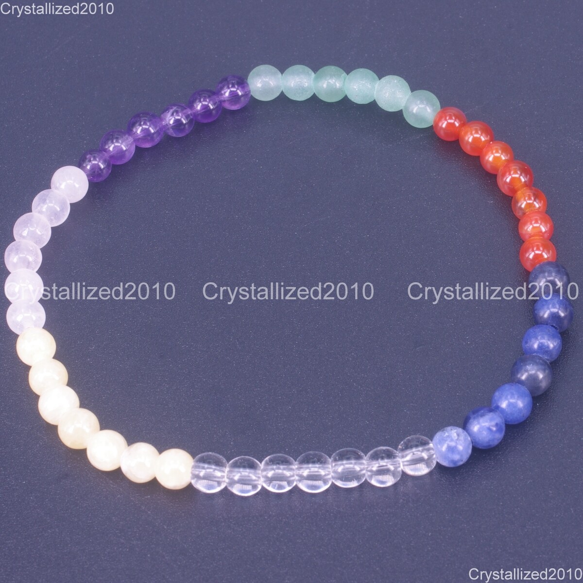 Handmade 4mm AAA Natural Gemstone Round Beads Stretchy Bracelet Healing Reiki 8″