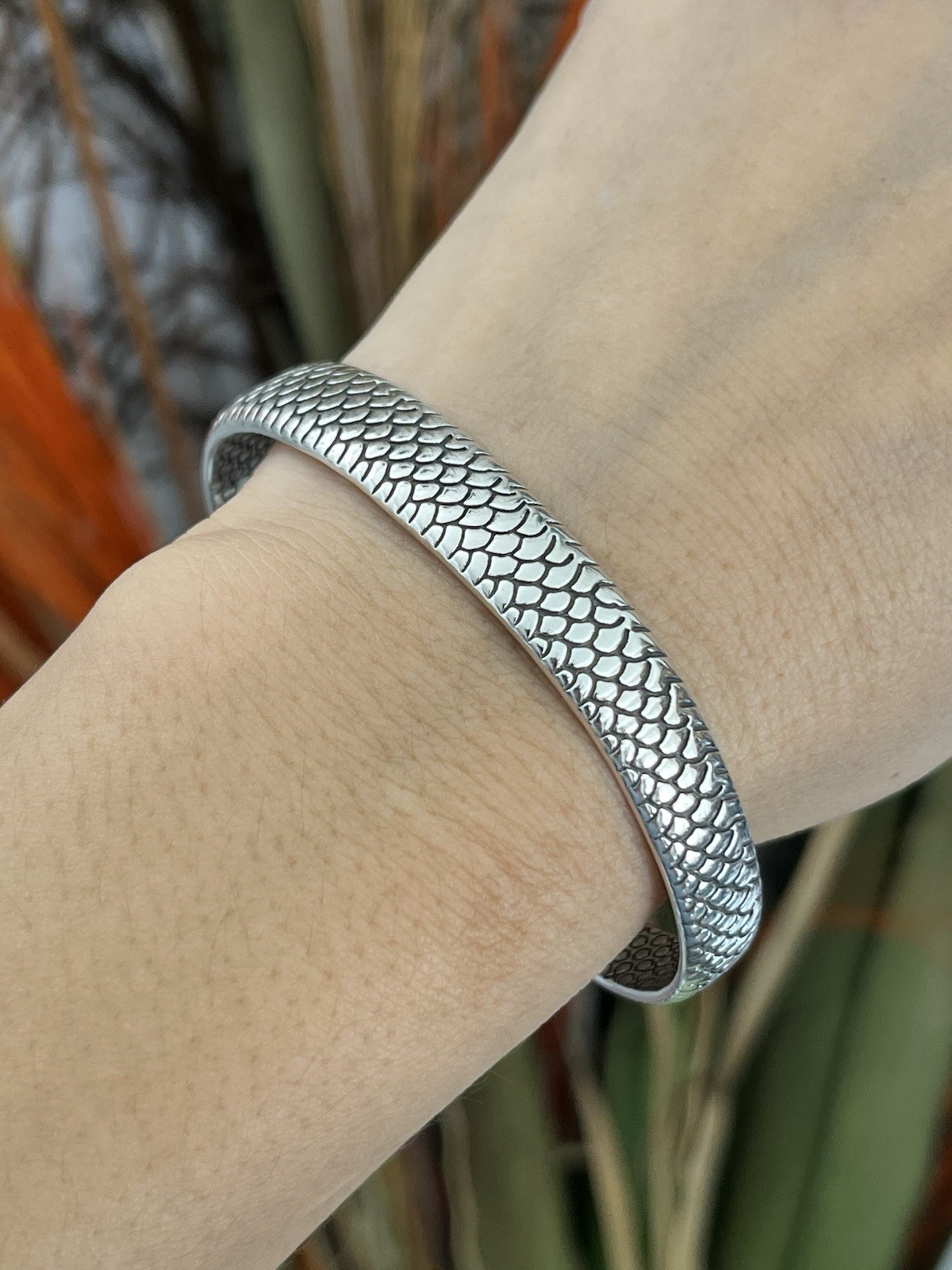Unisex S925 Silver single fish cuff Bracelet