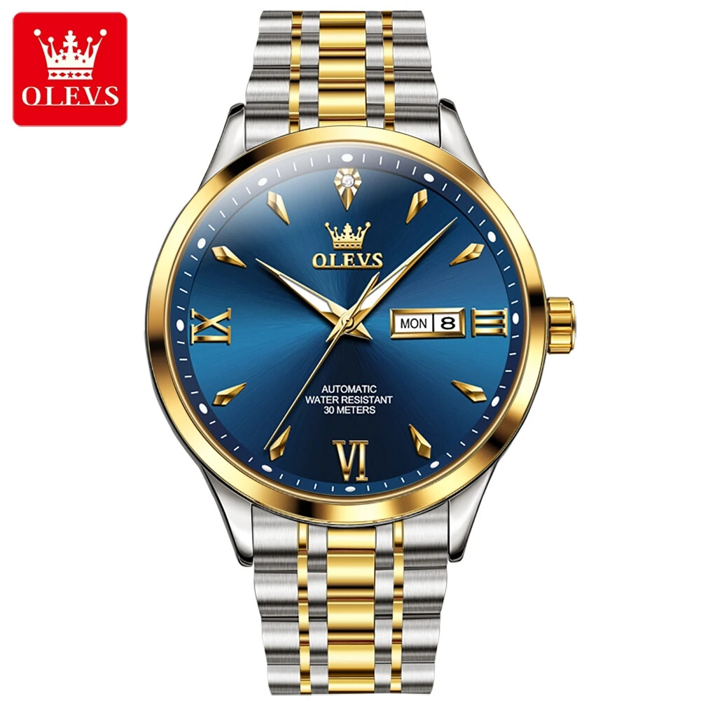 OLEVS Waterproof Luminous Diamond Dial Automatic Mechanical Business Watch Men’s