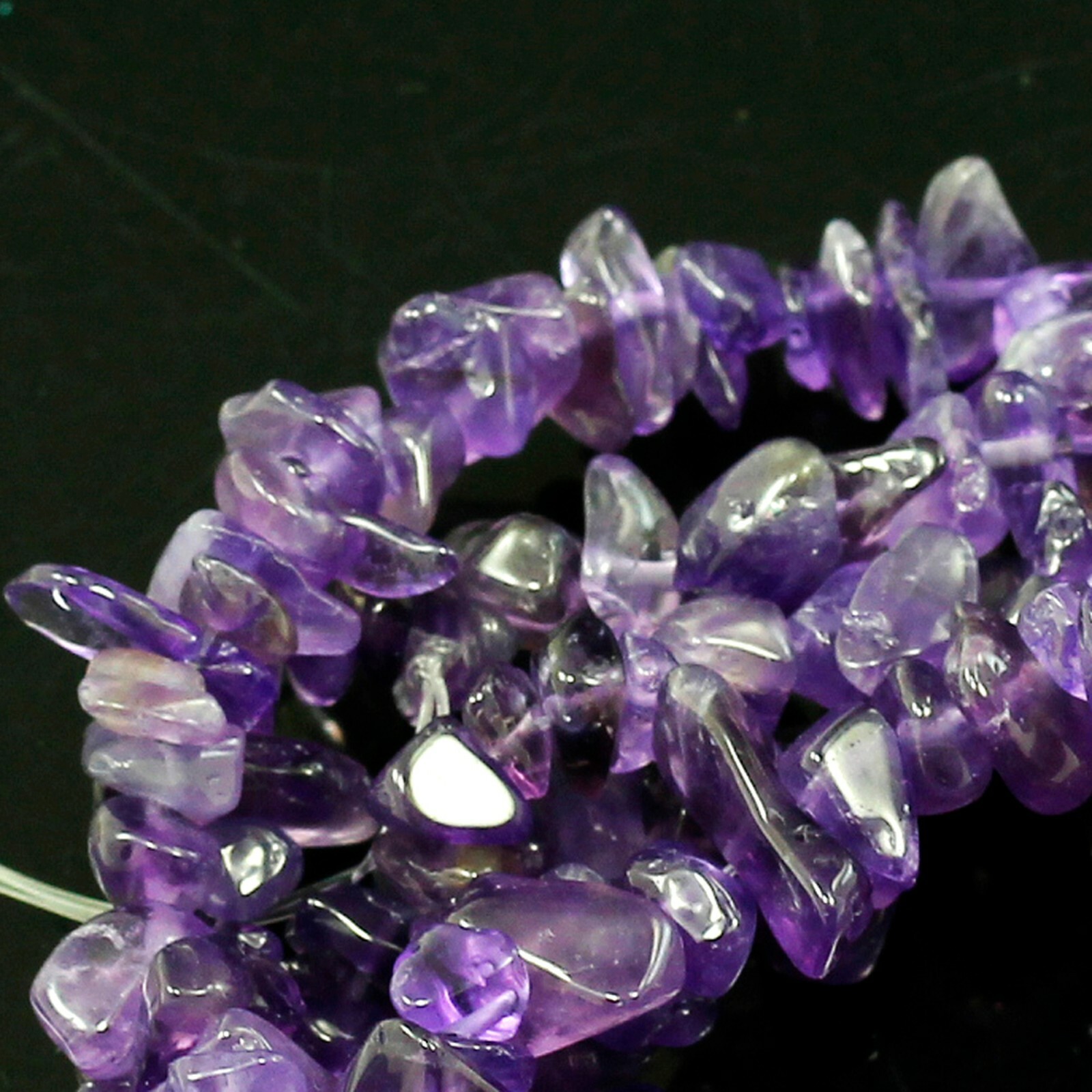 Gemstone Amethyst Chips Small Bead Freeform Nugget Chip 32″ strand Free Shipping