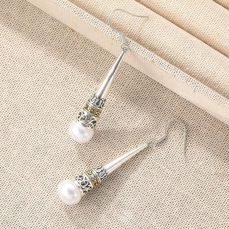 BRIGHTON BEACH Filigree Elegant Ethnic Style Draped Pendant Earrings