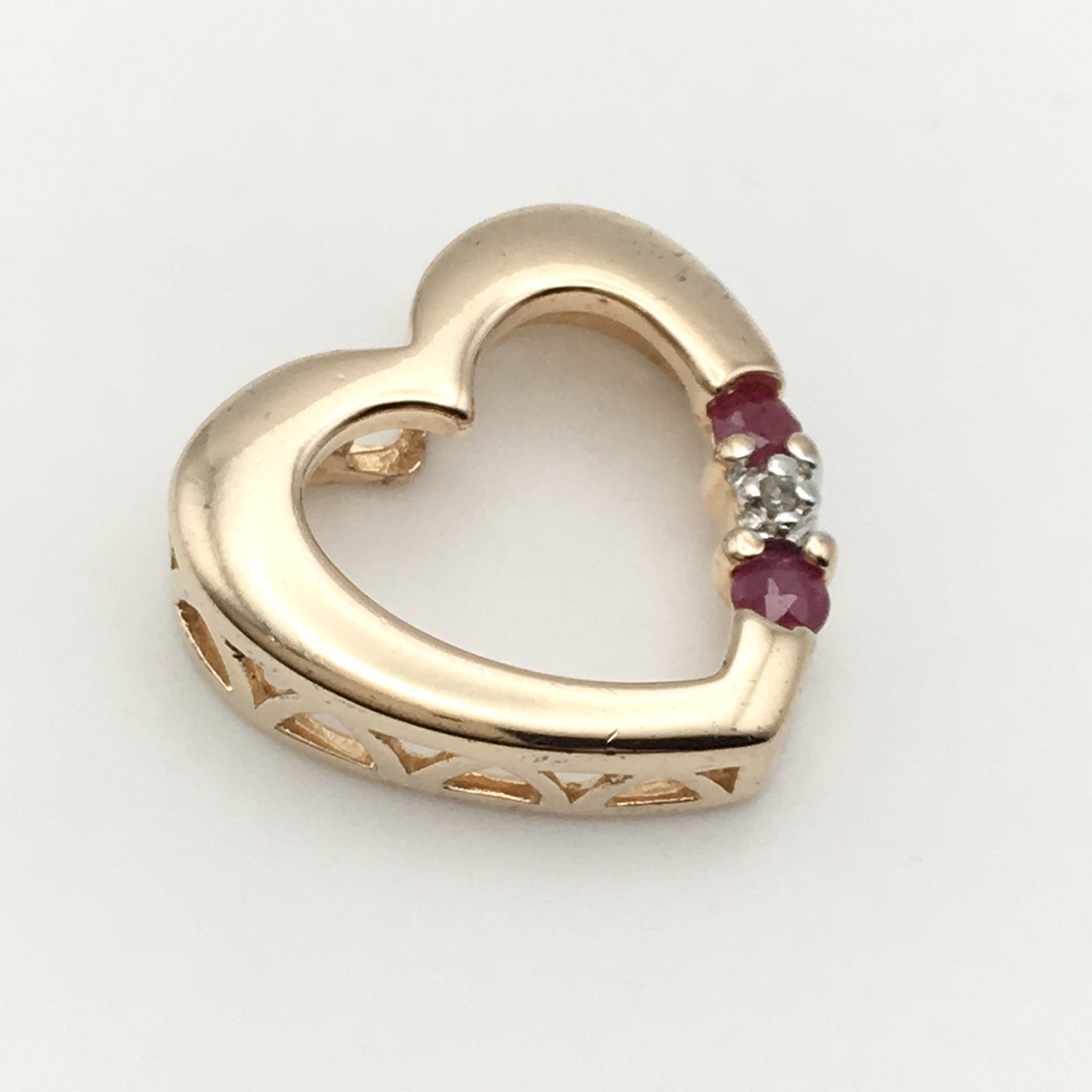 Vtg Sterling Silver Gold Dip ROSS SIMONS Heart Pendant Marked 925 1.7g #69
