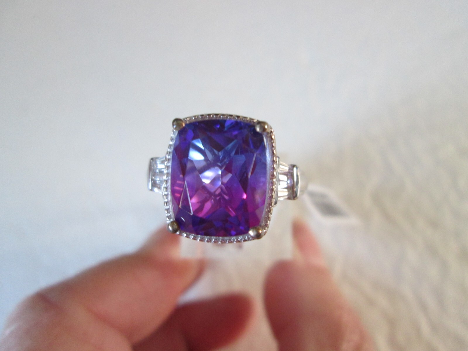 Midnight Fuchsia Platinum over Sterling Silver Ring (Size 10) 6.40 ctw