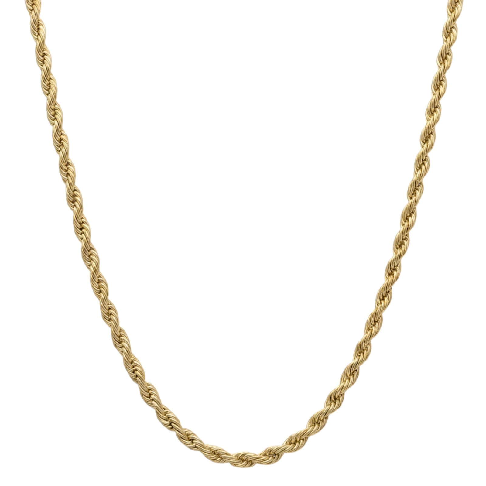 4mm 14K SS Gold Rope Chain Necklace Men Women 16-30″ Italian Style Necklace