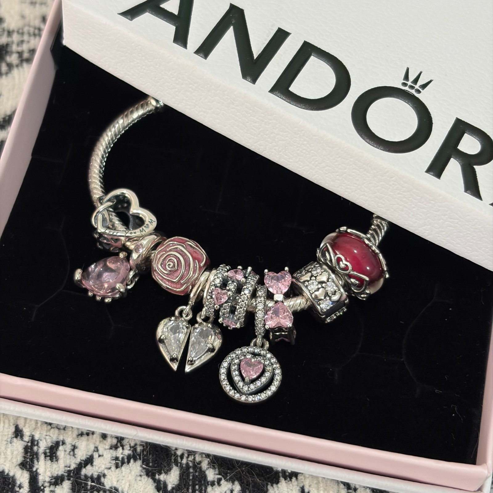 100% NEW PANDORA 925 Silver Splittable Mother & Daughter Dangle Charm, 792643C01