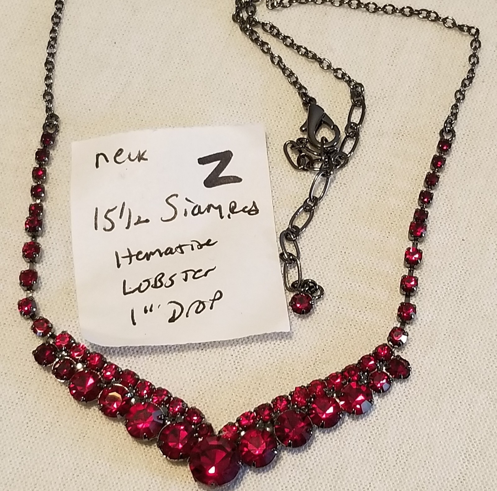 Austrian Crystal Rhinestone Jewelry Necklace Nice Quality Old Stock Never Used