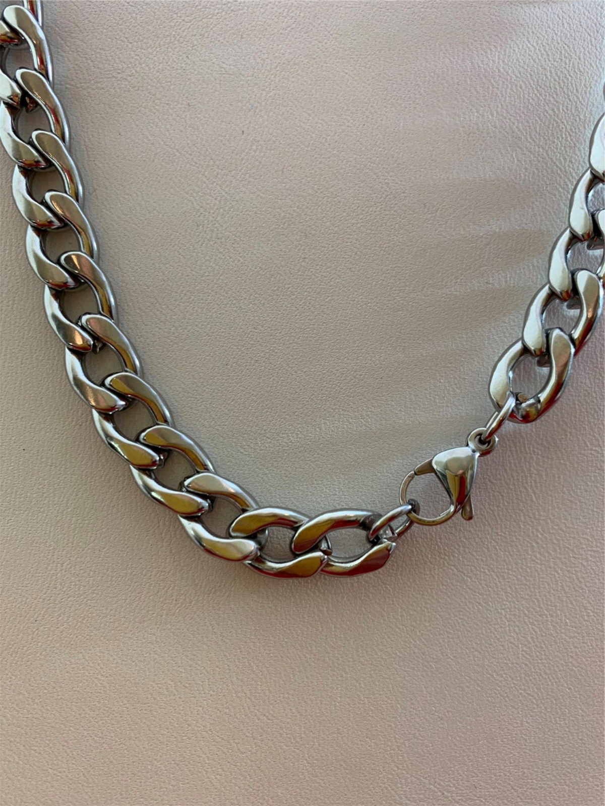 STAINLESS STEEL CUBAN CURB CHAIN 16″-36 SILVER WOMEN NECKLACE 3/4/5/7/9/10/12 MM