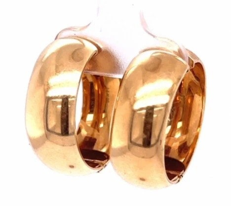 Florentine & Glossy Finish Hinged Tension Hoop Earrings
