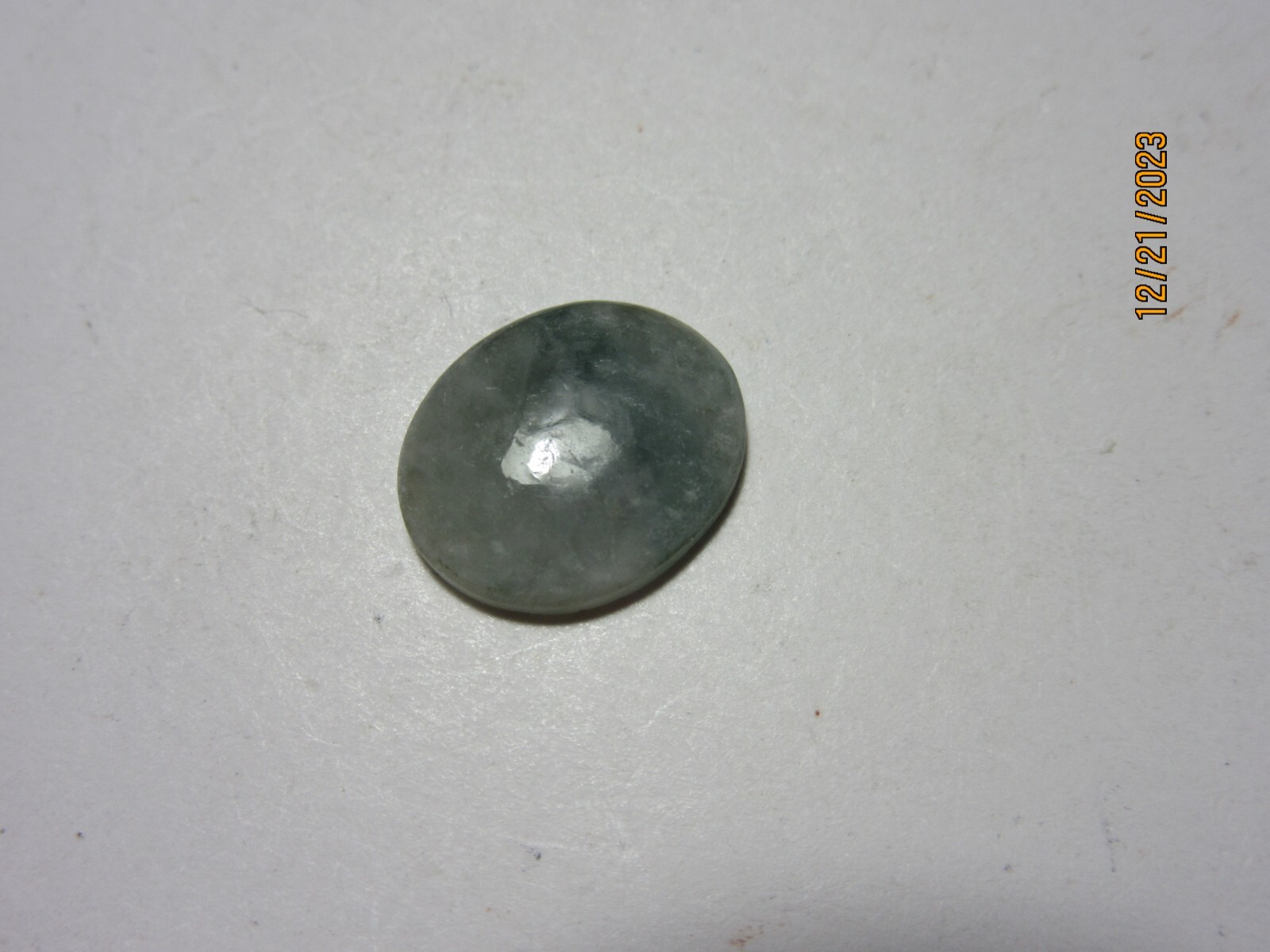 Green Mottled Translucent Oval Burmese Jade Cabochon 12 x 15 mm GTBJC-337