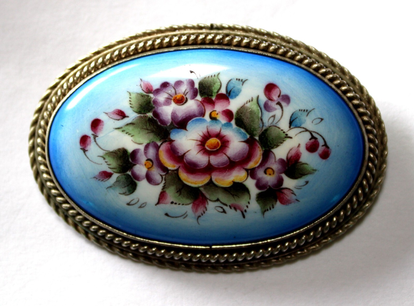 Vintage 1980 Russian Hand Painted Enamel Finift Jewelry Brooches 4 Variation #57