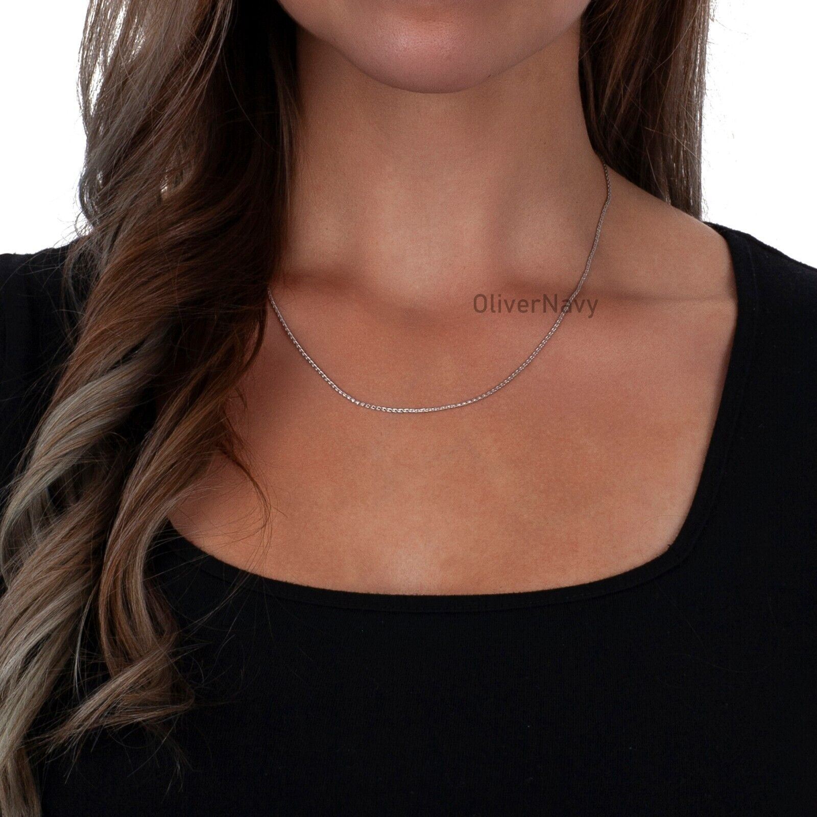 Solid 925 Oxidized Sterling Silver Italian 1mm Spiga Wheat Chain