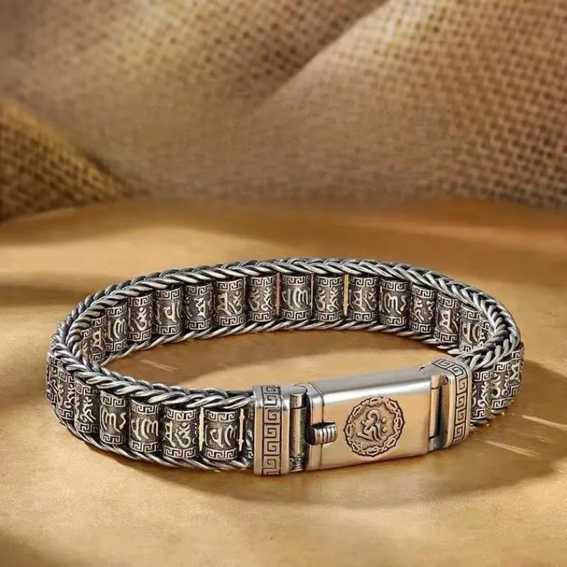 925 Sterling Silver Bracelet Vintage Unisex Men Women Fashion Wedding Jewelry