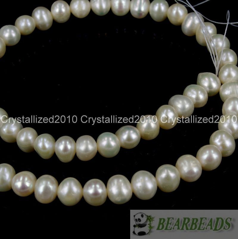 Natural White Freshwater Pearl Round Beads 5mm 6mm 7mm 8mm 9mm 10mm 11mm 16″