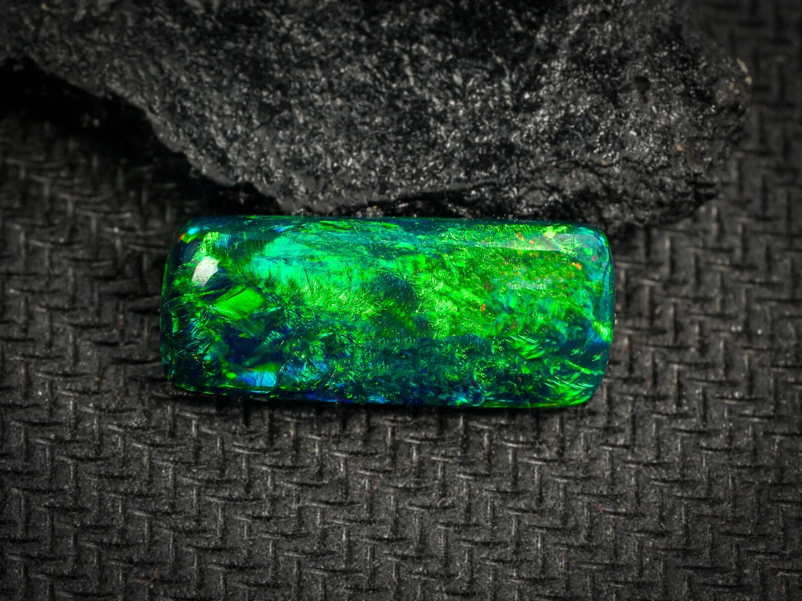 4.87Cts Natural Ethiopian Black Opal Cushion Cabochon Loose Gemstone 18.7×7.8MM