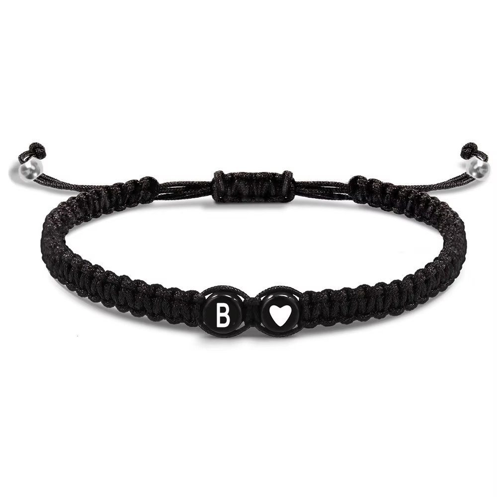 Handmade Adjustable A-Z Initial Heart Bracelet Personalized Jewelry Gift