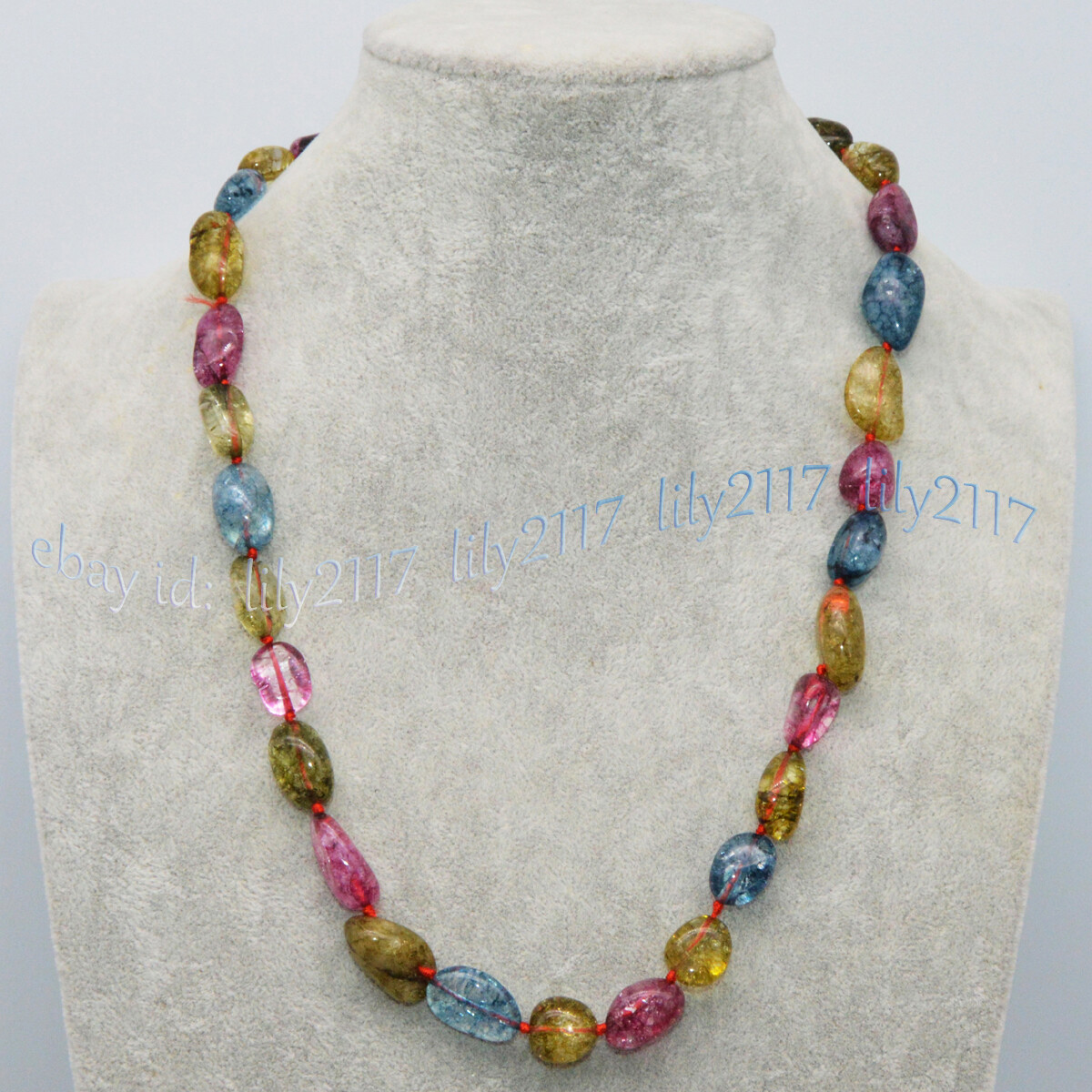 12-15mm Multicolor Tourmaline Irregular Freeform Gemstone Beads Necklace 16-48”