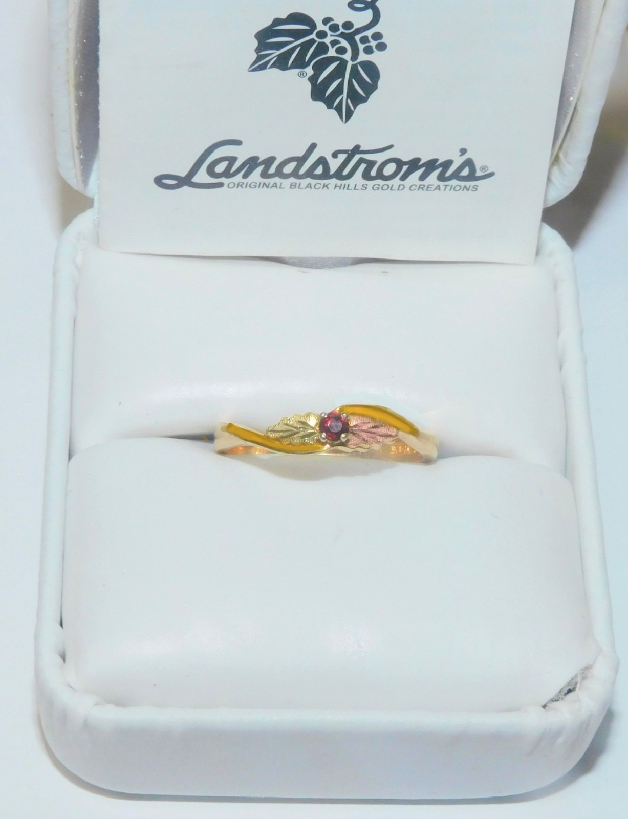 Black Hills Gold 10k Ruby Slim Band Ring Size 6 1/2
